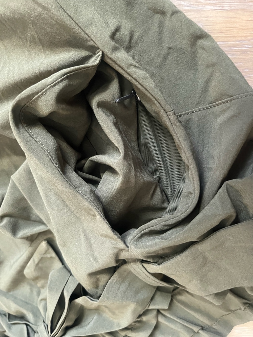 NWT all in motion Olive Green Wide-Leg Paperbag Pants with Tie - Picture 3 of 9